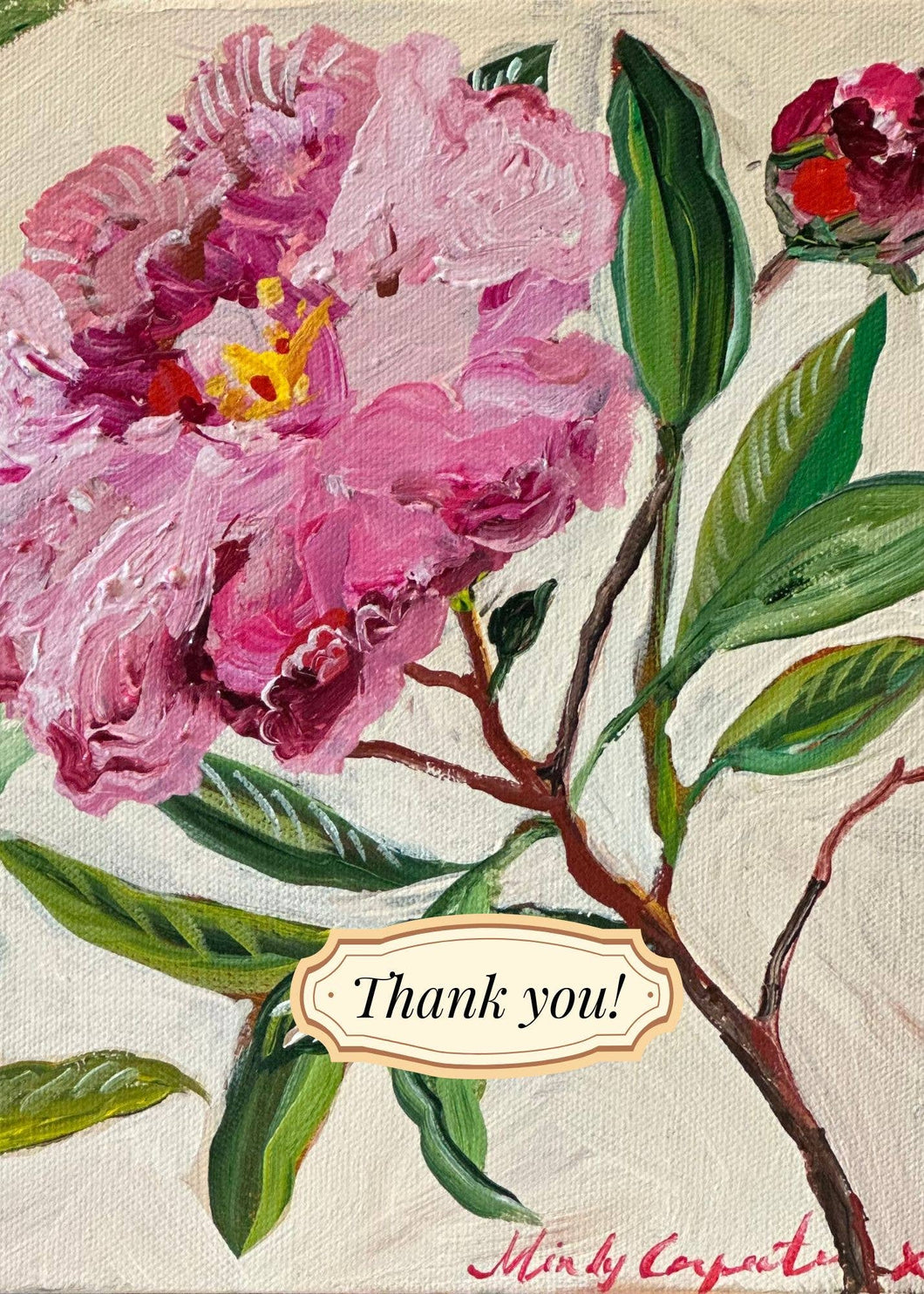 Thank You Peony Greeting Card