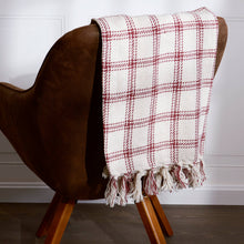 Burgundy Plaid Throw