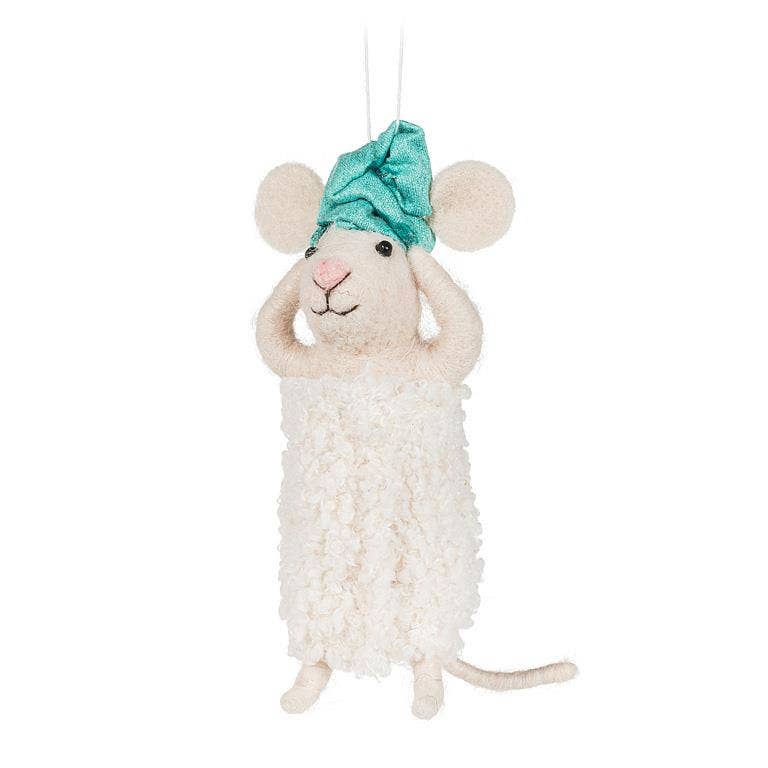Spa Mouse with Turban & Towel Ornament - 5