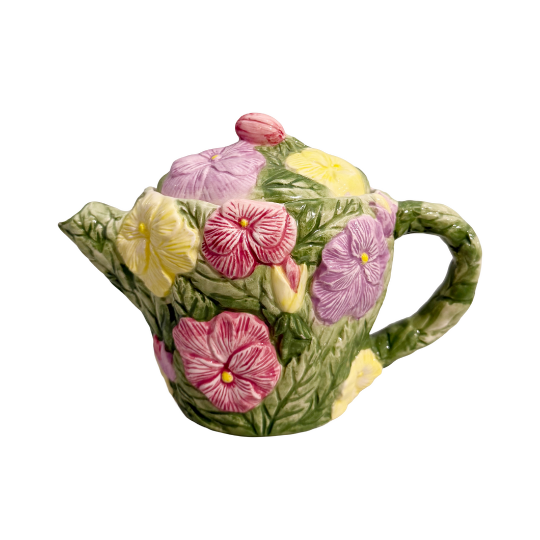 Vintage Ceramic Floral Teapot