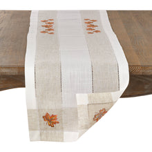 Embroidered Leaf Hemstitch Runner 15"x70"