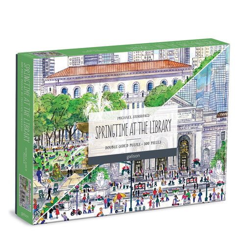 Springtime at the Library 500 Piece Double-Sided Puzzle