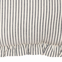 Hatteras Seersucker Blue Ticking Stripe Fabric Pillow 12x12