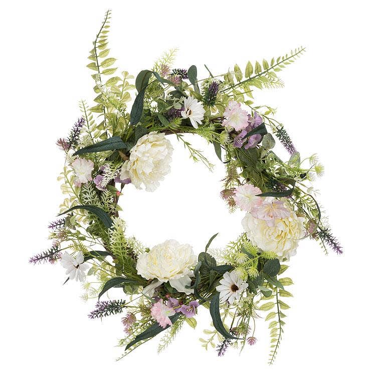 Large Peony & Floral Wreath-18