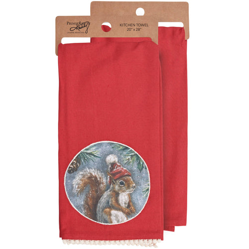 Winter Squirrel Kitchen Towel