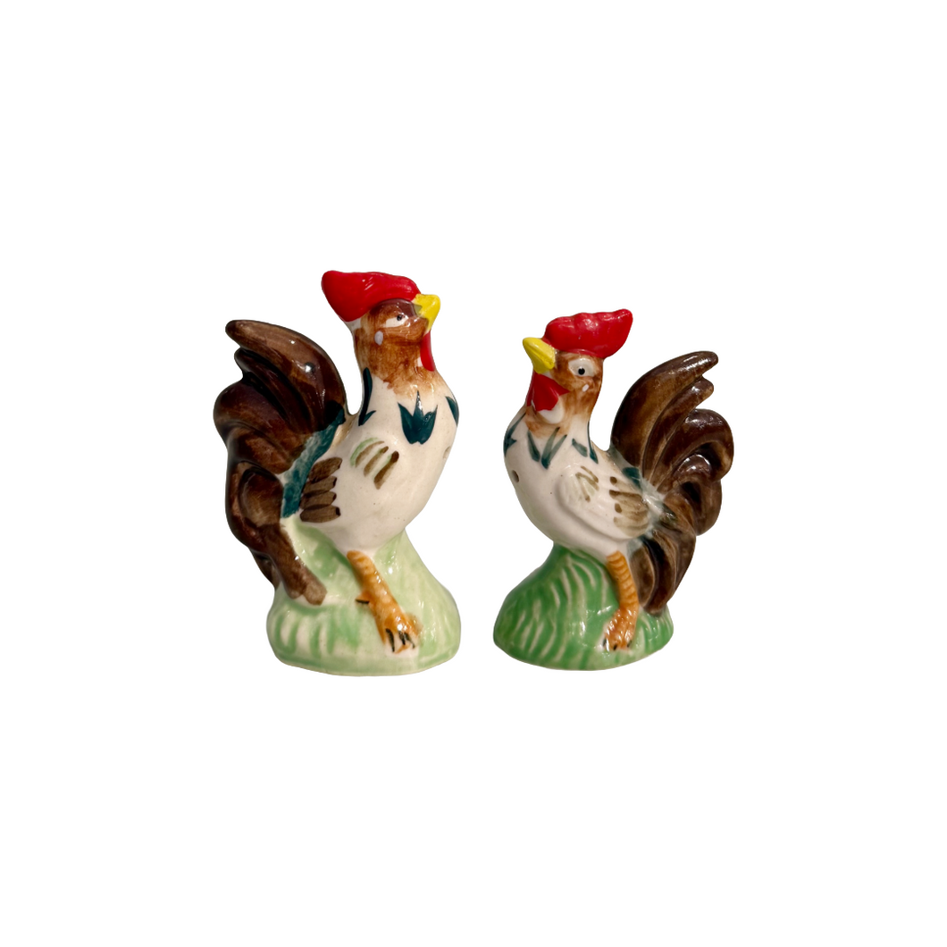 Vintage Rooster Salt & Pepper Shakers
