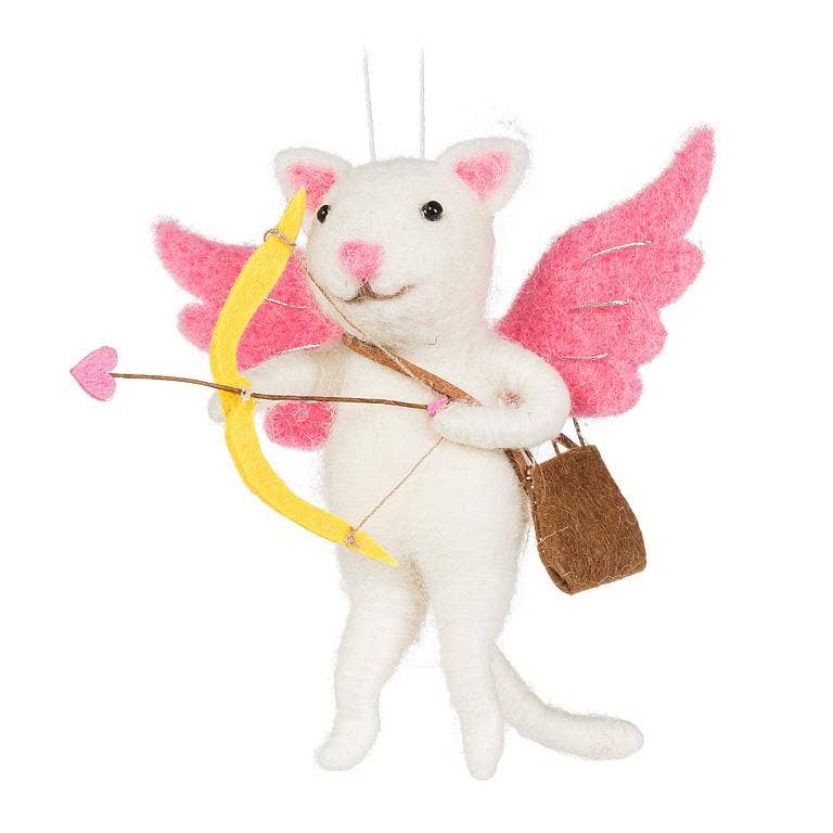 Cupid Cat with Bow & Arrow Ornament-4.5