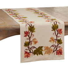 Embroidered Fall Leaf Runner 16"x72"