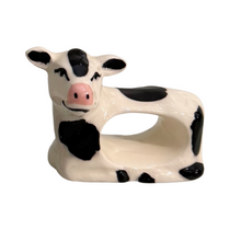 Ceramic Cow Napkin Ring Set