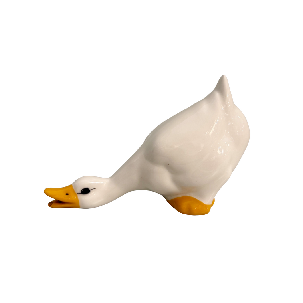 Vintage Grazing Goose Figurine