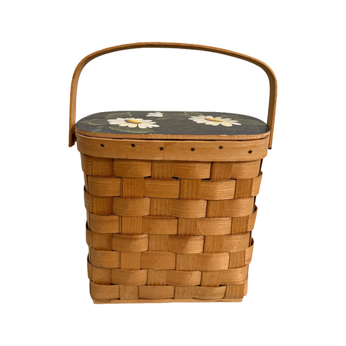 Woven Wicker Daisy Basket
