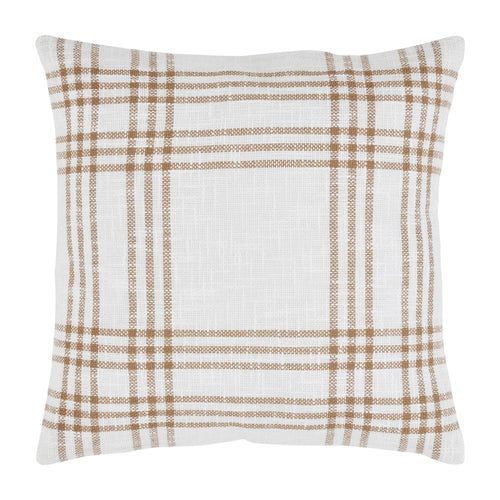 Wheat Plaid Fabric Pillow 18x18
