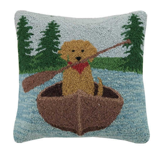 Golden Lab Canoeing Hook Pillow