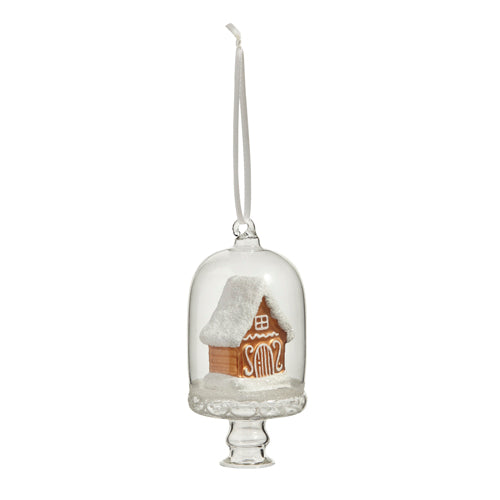 Gingerbread House in Cloche Ornament