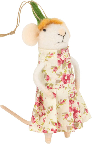 Spring Felt Mouse in Floral Dress