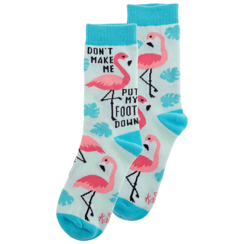 Crew Socks: Flamingo Foot Down