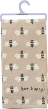 Block Print Bee Happy Kitchen Towel