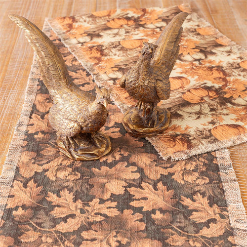 Fall Leaves and Pumpkins Reversible Runner