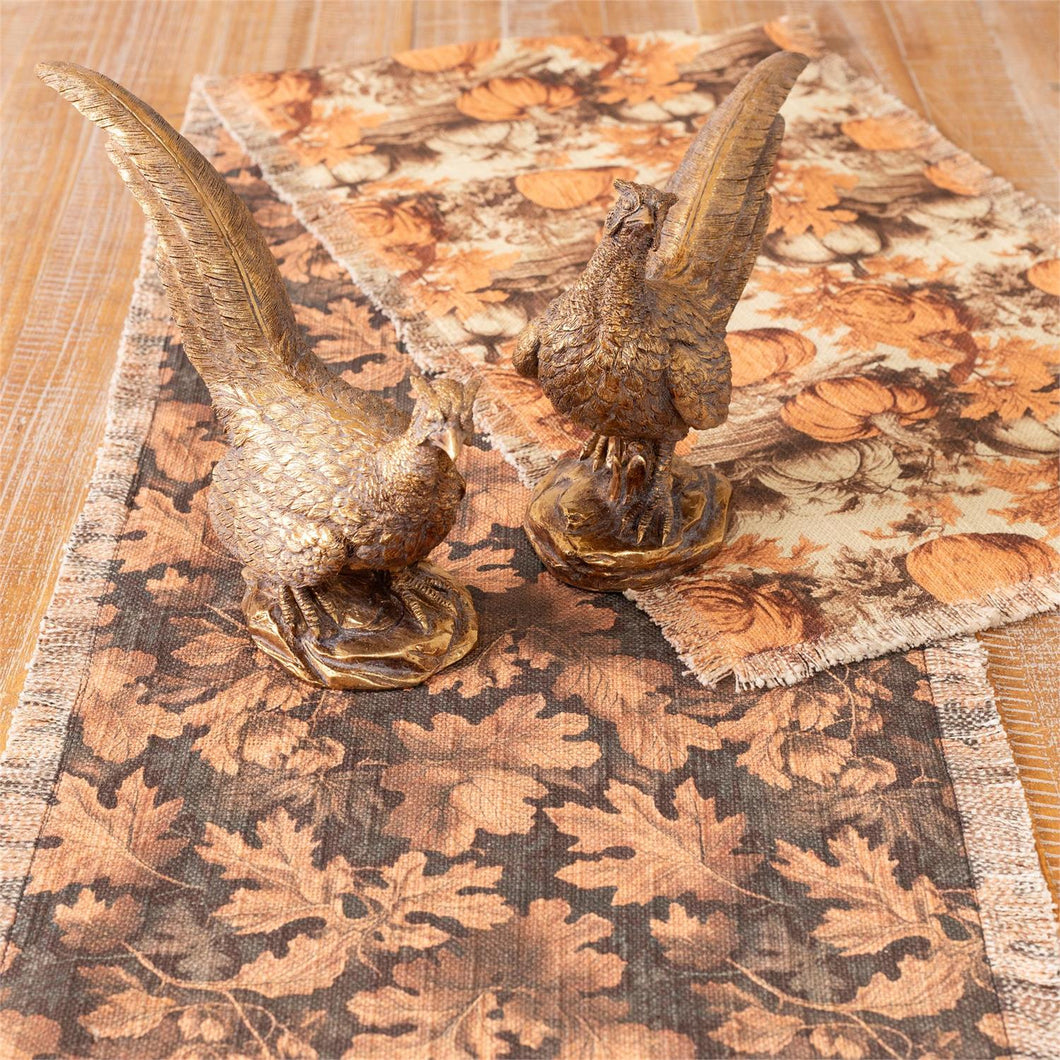 Fall Leaves and Pumpkins Reversible Runner