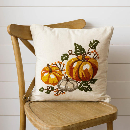 Pumpkin Patch Embroidered Pillow