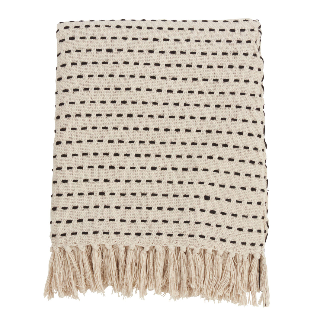 Stitch Line Throw: Ivory