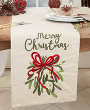 Merry Christmas Ribbon Runner 16"x70"