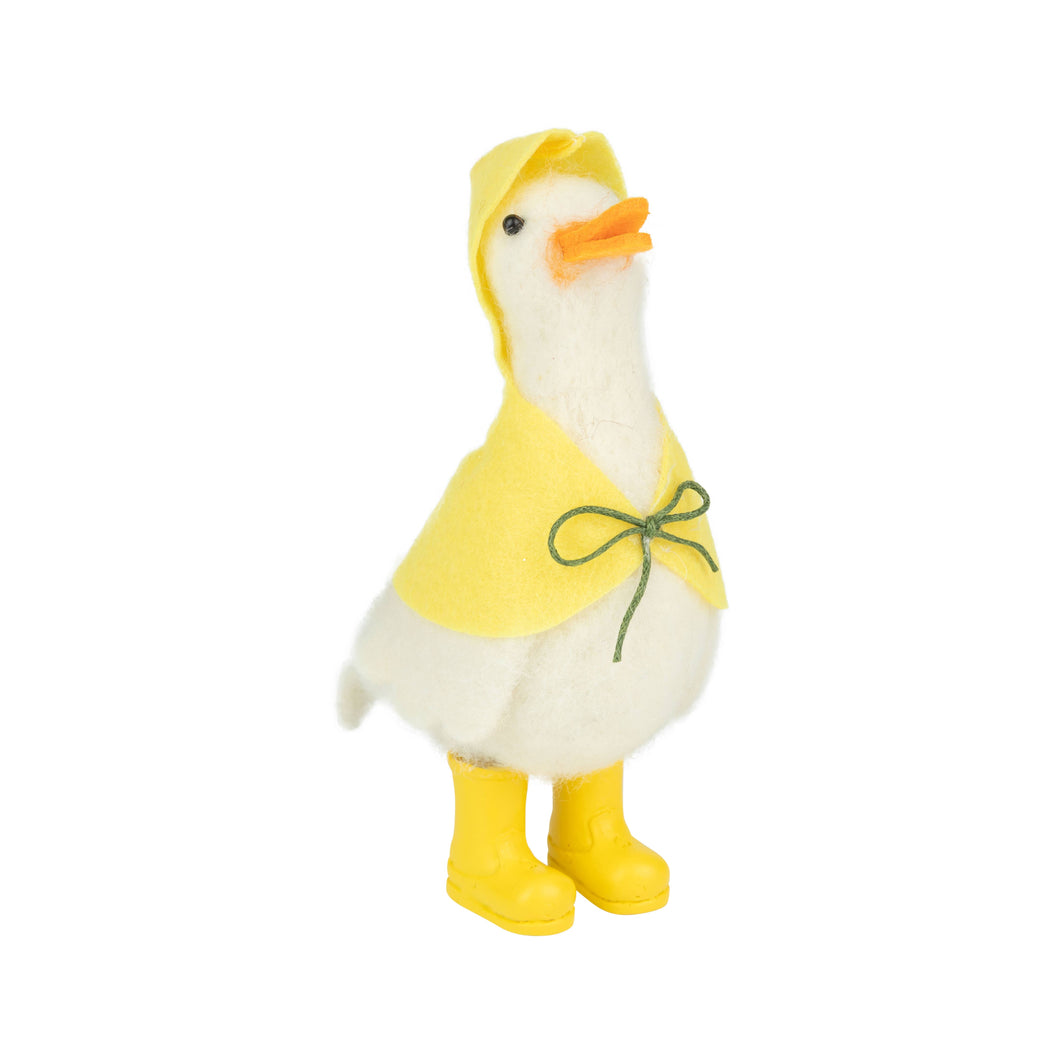 White felt duck in yellow raincoat 5.5 in