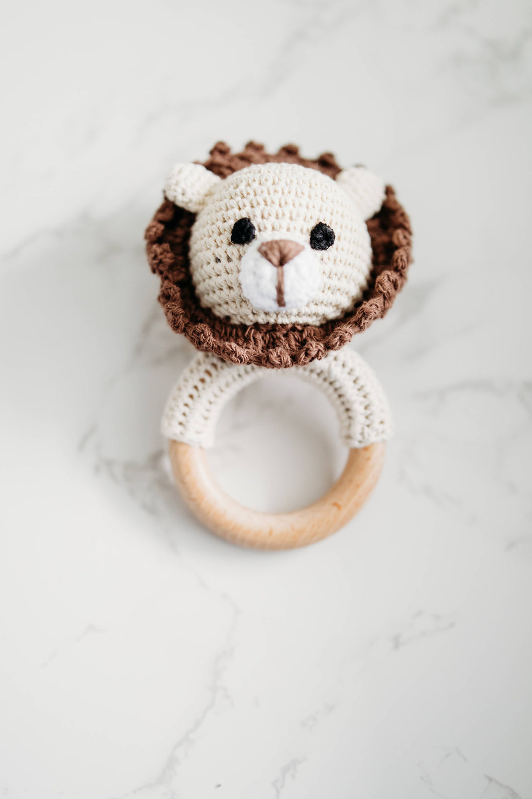 Lion Crochet Baby Rattle