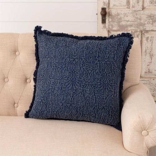 Indigo Matelasse Medallion Pillow
