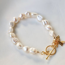 KESHI NUGGET PEARL BRACELET: GOLD