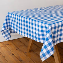 Blue & White Fabric Gingham Tablecloth