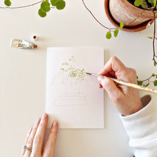 Potted plants paintable watercolor notecard set