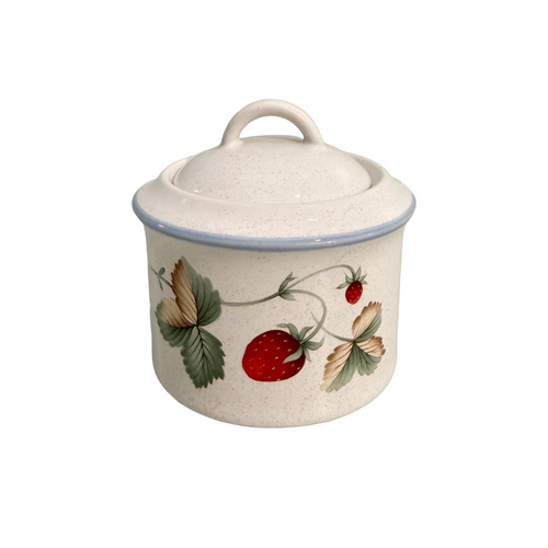 Vintage Strawberry Stoneware Canister