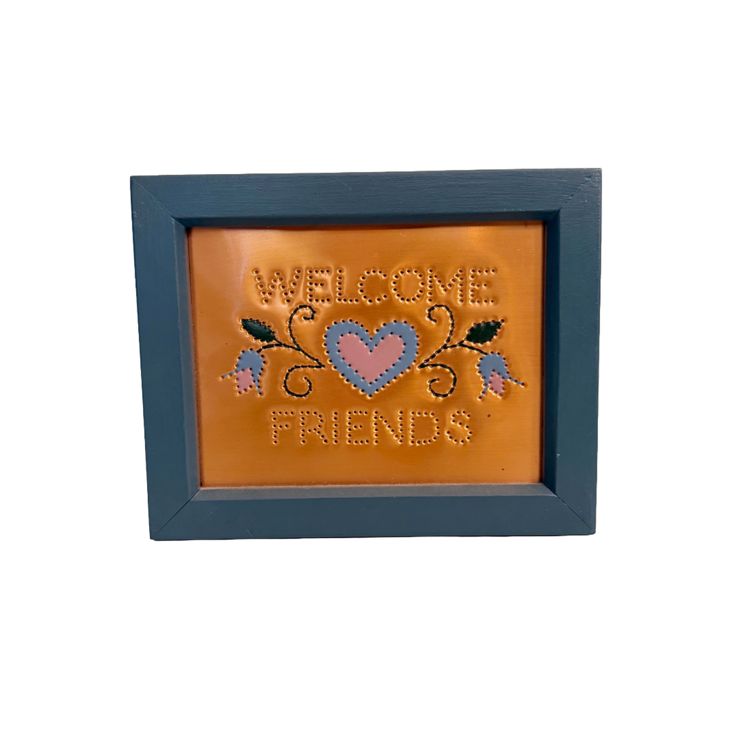Vintage “Welcome Friends” Wall Art