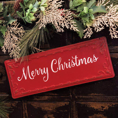 Red Merry Christmas Sign