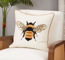 Embroidered Bumble Bee Pillow