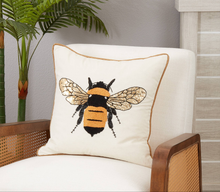 Embroidered Bumble Bee Pillow