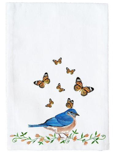Bluebird with Butterfly Towel