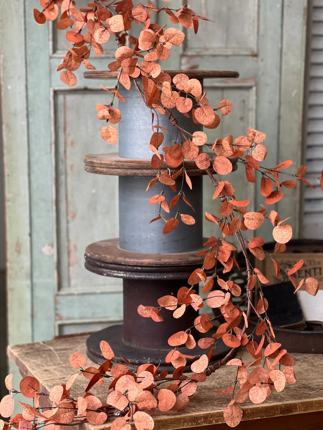 6' Penny Leaf Garland - Red