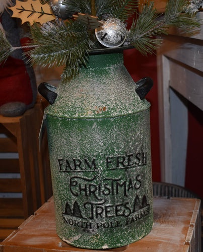 North Pole Milk Can 7x12in