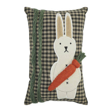 Spring In Bloom Primitive Bunny And Carrot Pillow 12x8