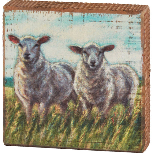 Two Sheep Block Sign