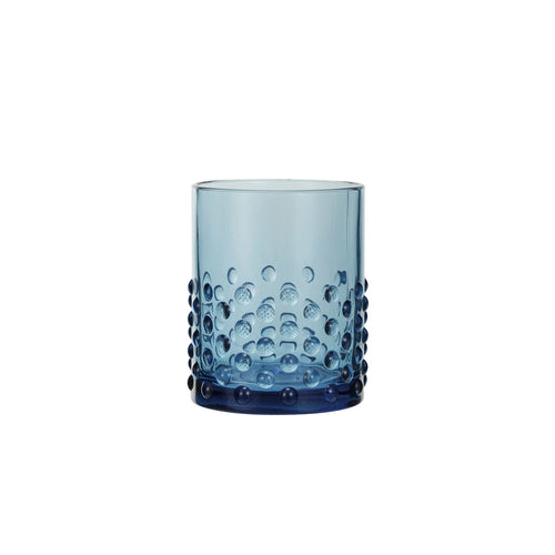 12 oz. Blue Hobnail Drinking Glass