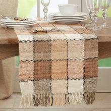 Natural Checkered Table Runner 16"x72"