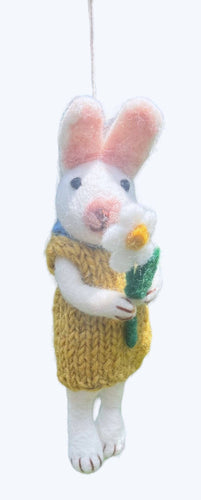 Felt ornament, bunny daisy