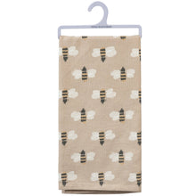 Block Print Bee Happy Kitchen Towel