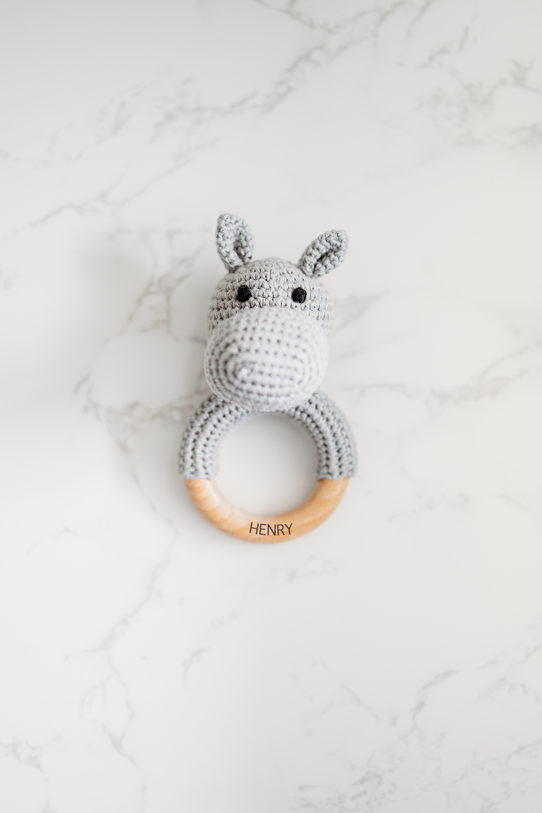 Hippo Crochet Baby Rattle