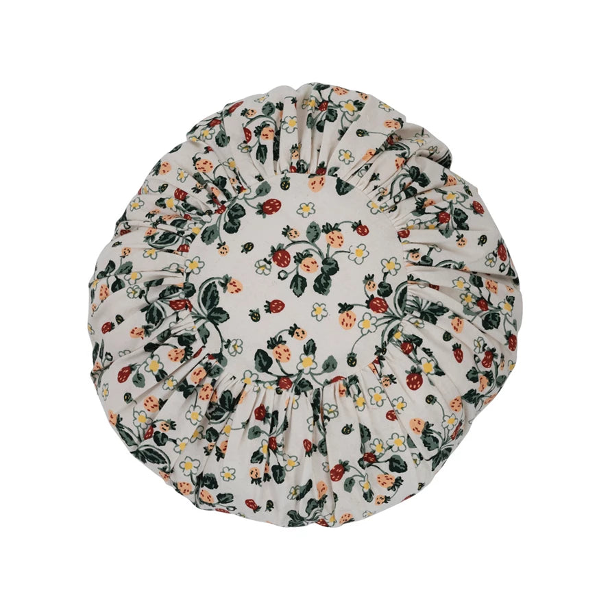 Pleated Pillow with Floral Pattern