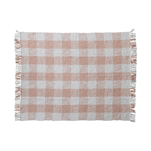 Pink Plaid Throw