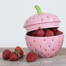 Ceramic Strawberry Shaped Jar with Lid